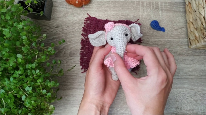 Crochet toy elephant with