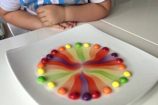 Детский  эксперимент с Skittles