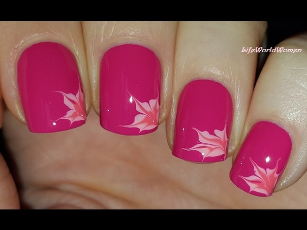 NEEDLE NAIL ART, 18 Pink Dry Marble Floral