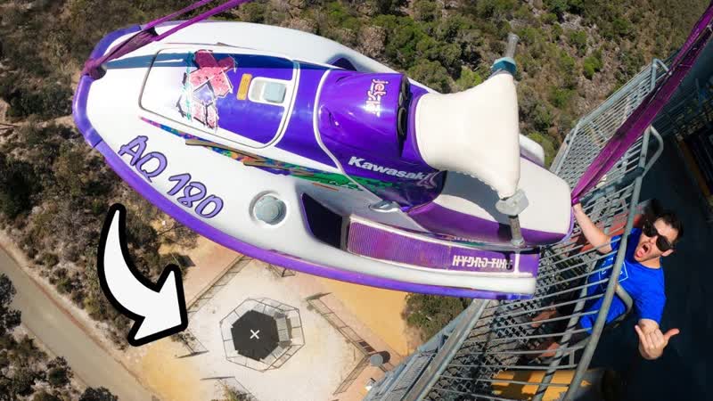 Jet Ski Vs. Worlds Strongest Trampoline from