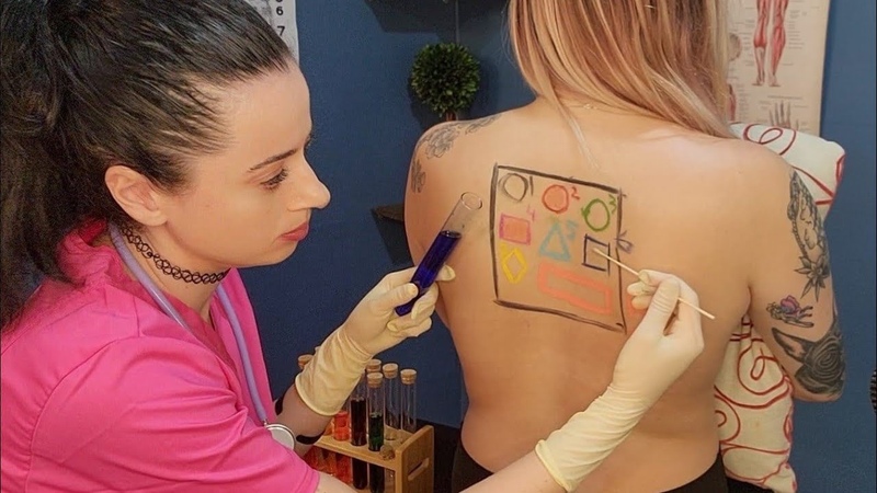 ASMR Realistic Skin Allergy Test + Back Inspection, Drawing ( ASMR Roleplay Personal Attention) You