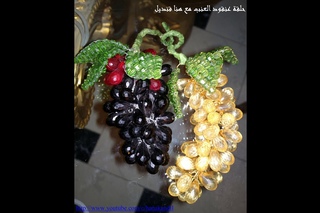 طريقة عمل عنقود عنب بالخرز الدمعه _ هنا قندي&