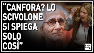 LO SCIVOLONE DI CANFORA SPIEGATO DA FUSARO ▷ “PROF, POTEVA ATTACCARE GIORGIA MELONI PER BEN ALTRO“