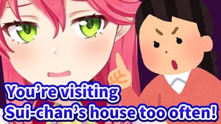 Miko got scolded by her mom because she’s visiting Sui-chan’s house too often [Hololive/Eng sub]