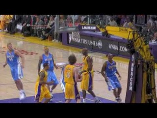 Chauncey Gets Crafty - Chauncey Billups Inbound Pass off Kobe Bryant’s Back and Lay Up (05/21/2009)