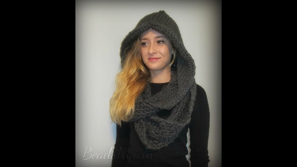 Knitted Hooded Cowl Over sized and