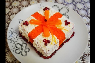 Салат ПОДАРОЧНЫЙ рецепт салата ВКУСНЫЙ СЫТНЫЙ салат слоеный салат Готовим с ЛЮБОВЬЮ