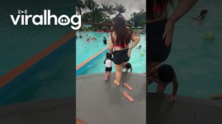 Daughter Accidentally Pulled Into Pool || ViralHog