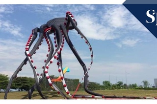Giant Octopus Kite flying at Marina Barrage
