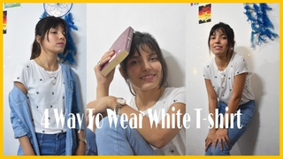 4 Way To Wear 1 WHITE T-SHIRT | How to Style White T-shirt |Summer Outfit Idea| Shweta Mishra