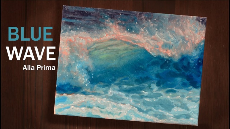 Painting an Ocean Wave with One Attempt, Oil Painting