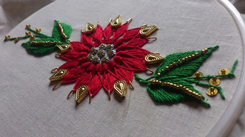 Hand embroidery designs Fantasy flower stitch leishas