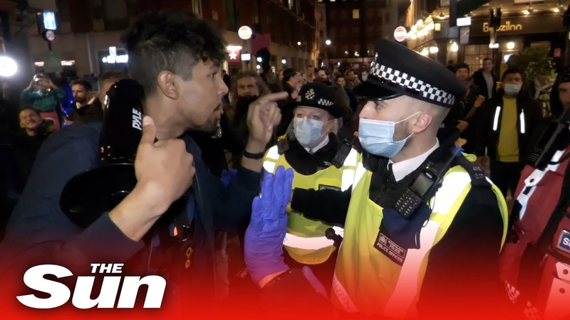 Cops clash with drinkers in London before capital is plunged into Tier 2 coronavirus