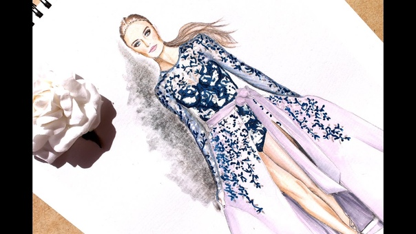 Скетч и Fashion Illustration Ralph Russo haute couture fall 2016, 2, Nina Mid