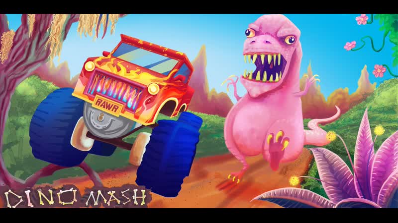 Dino Mash, New Monster Trucks vs. Dinosaurs