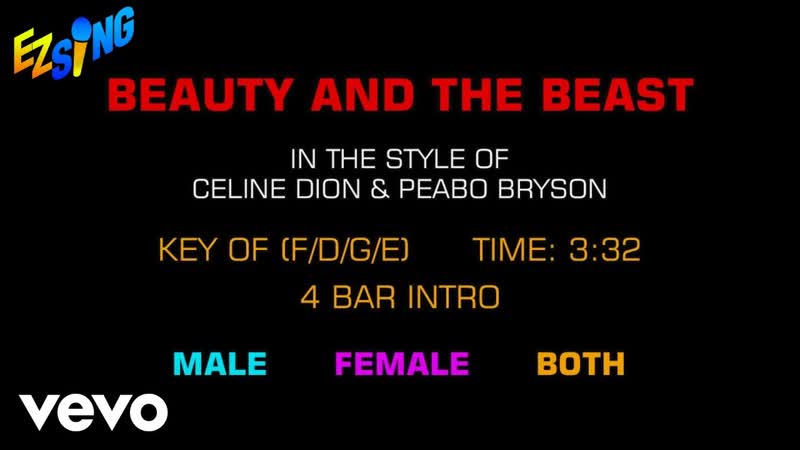 Celine Dion Peabo Bryson Beauty And The Beast ( Karaoke EZ