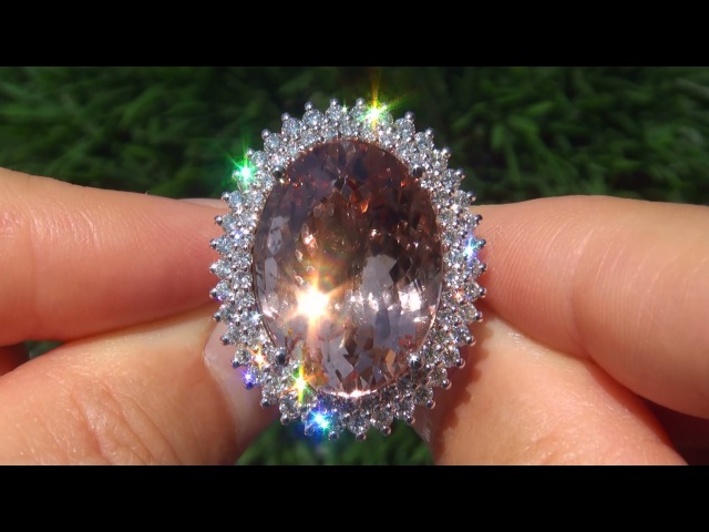 Natural Morganite Diamond Ring