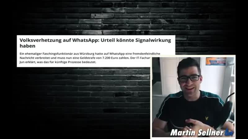 Martin Sellner: Die geheimen Flüchtlingsflieger, Zensur auf Whats App in