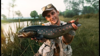 Trout fly fishing on River Gacka, Croatia