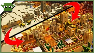 Minecraft  Desert Village Transformation - (EASY 5X5 BUILDING SYSTEM)