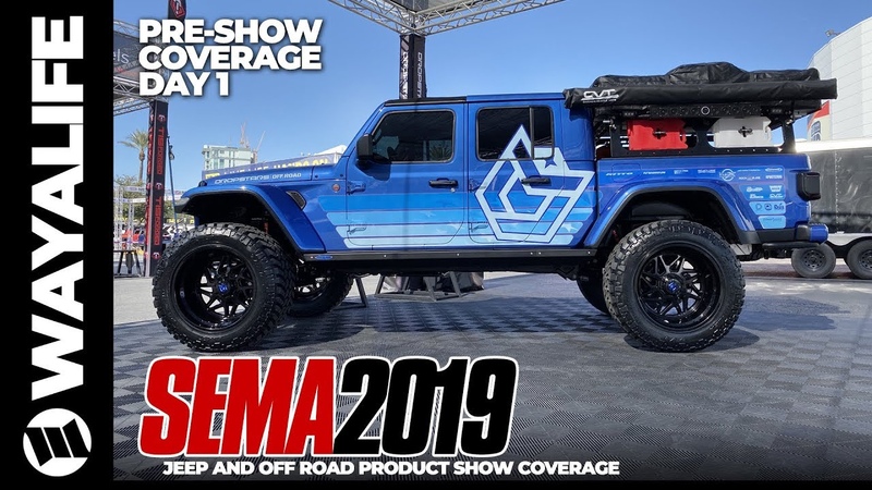 SEMA 2019 Jeep Gladiator Truck and JL Wrangler Products Accessories WAYALIFE Pre Show Coverage Day