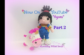 Агнес из резинок лумигуруми Rainbow Loom Agnes Doll Part 2 of 2 - Loomigurumi / Amigurumi Looming WithCheryl