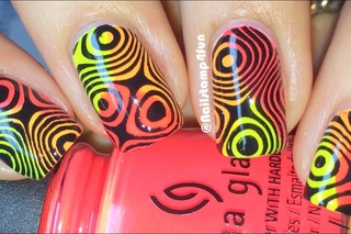 Cool Neon Nails:  Nail Stamping