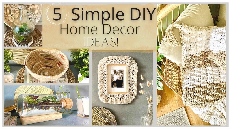 5 Simple DIY Home Decor: Jute Rope Bowl, macrame picture frame, Ikea Hack Terrarium, Crochet