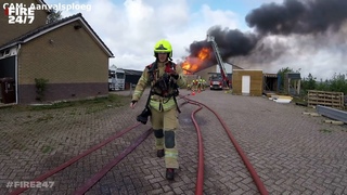 DUTCH FIREFIGHTERS - GROTE BRAND - BRANDWEER BARENDRECHT