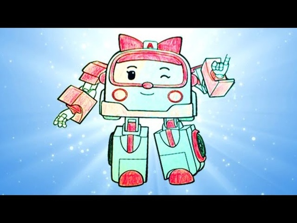 Coloring Robocar Poli Transforming Robots 로보카폴리 with Робокар Поли Amber Eggs and Toys