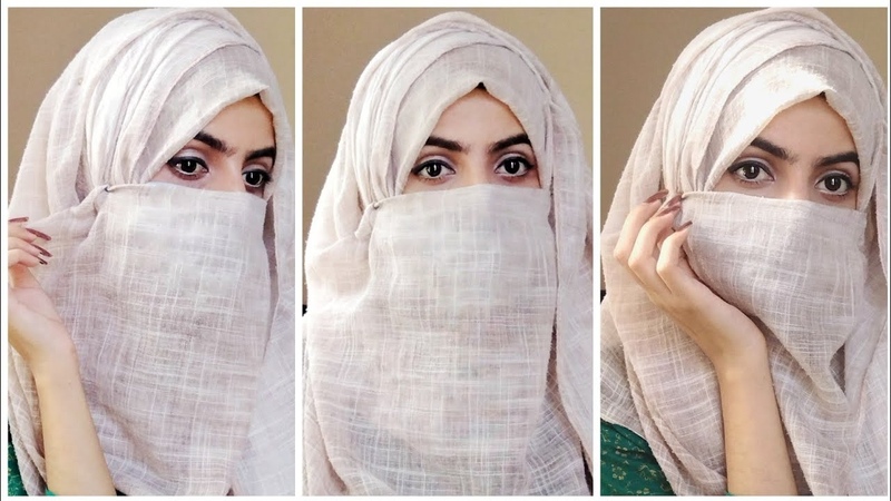 Hijab style with Niqab 2021, Full Coverage, Side layers Hijab Tutorial, Hijab