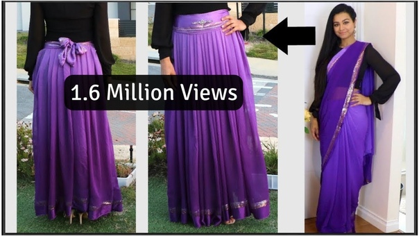 DIY, Convert Saree into Skirt, Convert Saree into