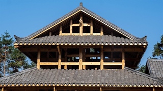 Close roof with Chinese style tilesSelf-built ancient Chinese wooden house Ep.2Carpenter Anxu