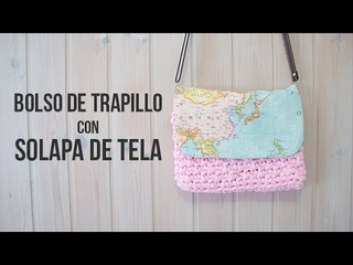 Bolso de trapillo con solapa tela