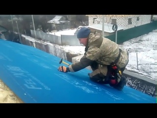 Зимний монтаж гибкой черепицы