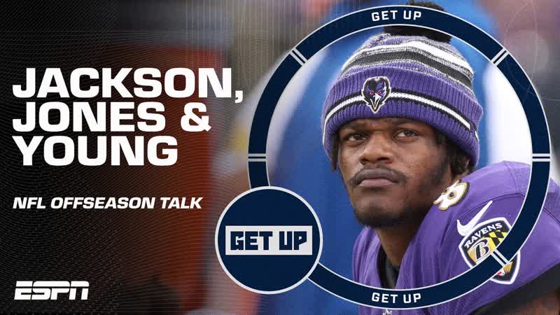 NFL offseason talk Lamars future, Daniel Jones switching agents Bryce Youngs size, Get