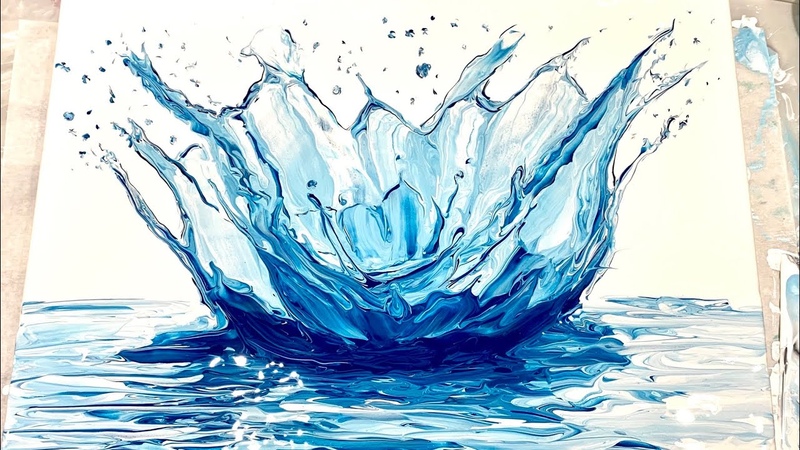 (239) SPLASH Swipe Fluid Acrylic Paint Pouring Flow