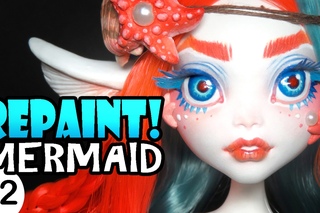 Repaint! -PART 2- Poseable Mermaid Cora Face Up and Accessories